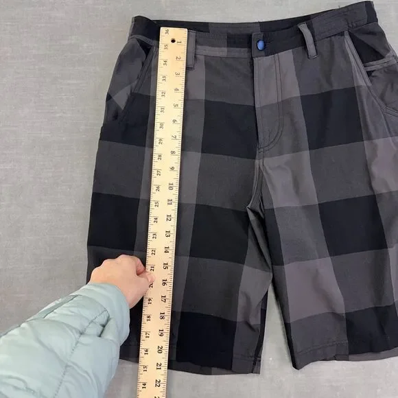 lululemon athletica Charcoal and Black Plaid Athletic Shorts - Picture 7 of 8